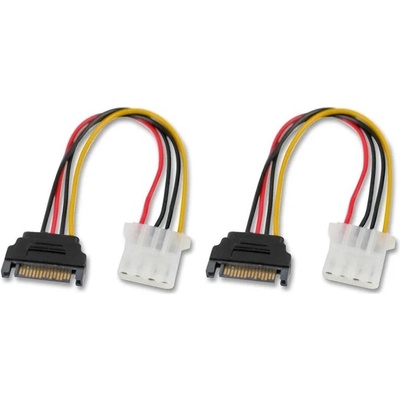 AKASA SATA redukce napájení na 4pin Molex, 15cm, 2ks v balení