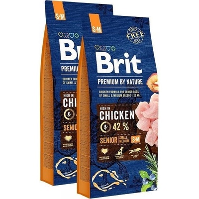 Brit Premium by Nature Senior S-M Chicken 2 x 15 kg