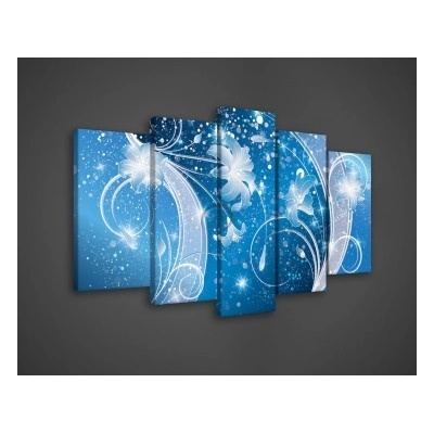 Obraz na plátne viacdielny - OB3573 - Modrý ornament 100cm x 60cm - S17