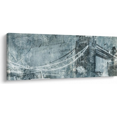 Obraz - Tower Bridge v chladných tónoch, jednodielne 145x58 cm