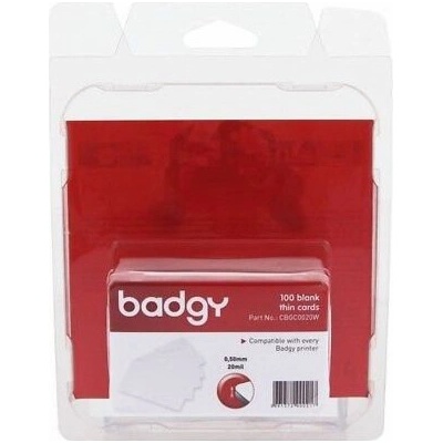 BADGY PVC Cards x100 - Thin (20mil - 0,50 mm) CBGC0020W