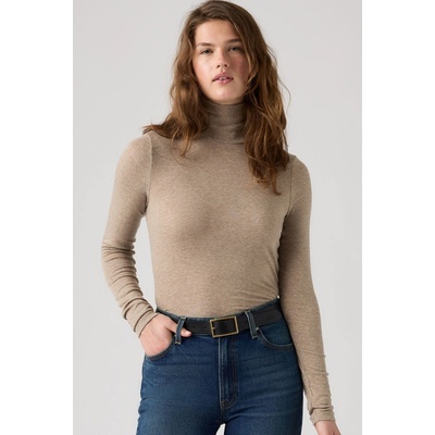 Levi's Mia Long-Sleeve Layering Turtleneck Tee Taupe Gray Heather 0087N-0001 Béžová