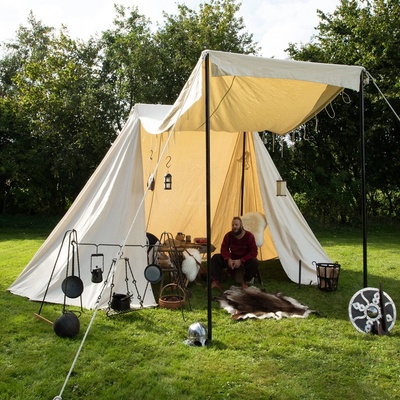 Deepeka Kupecký stan Sas 4x6m, 425g/m2, přírodní barva