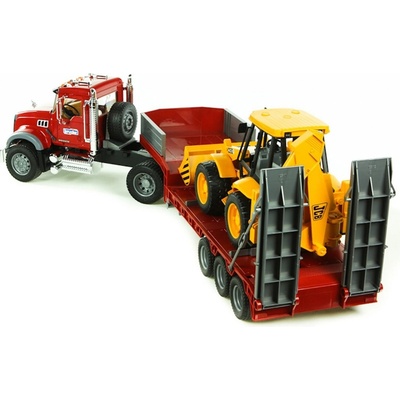 Bruder 2813 Červený návěs s JCB MACK Granite