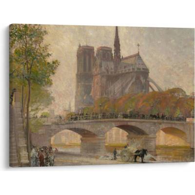Obraz - Robert William Vonnoh, Notre Dame de Paris, reprodukcia, jednodielne 70x50 cm