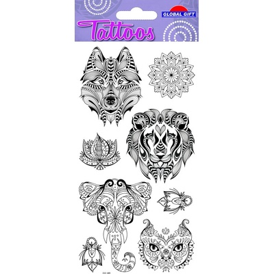 Global Gift samolepky GG TT 153189 mandala animals 526660