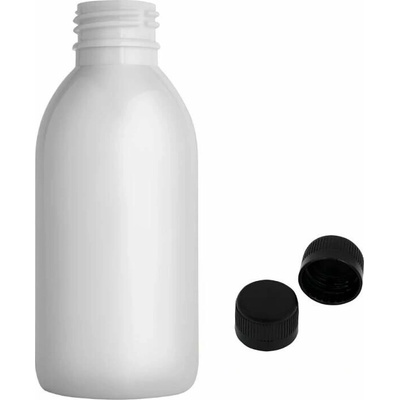 Tera Plastová lahvička bílá s černým uzávěrem 150 ml