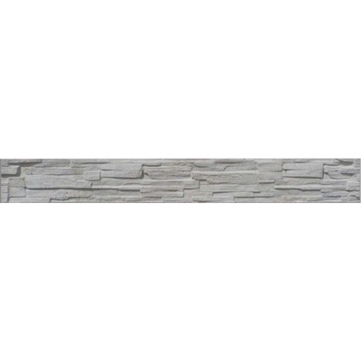 Betonová deska plotová sokl GRANADA, jednostranná, 200x25 cm, štípaný kámen, šedá