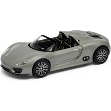 Welly Porsche 918 Spyder model stříbrná 1:34