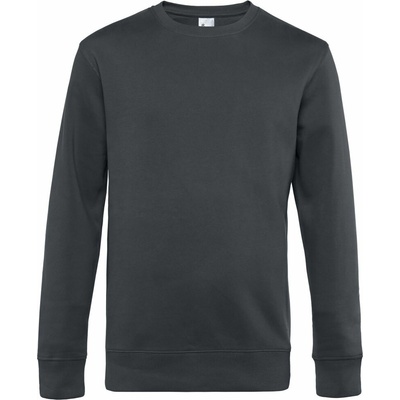 B&C KING Crew Neck pánska mikina sivá asphalt