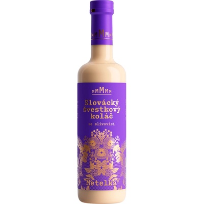 Metelka Slovácký švestkový koláč 14 % 0,5 l (holá láhev)