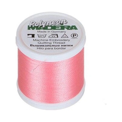 Vyšívací nitě PES Madeira Polyneon (400m) barva 1816 pink tulip