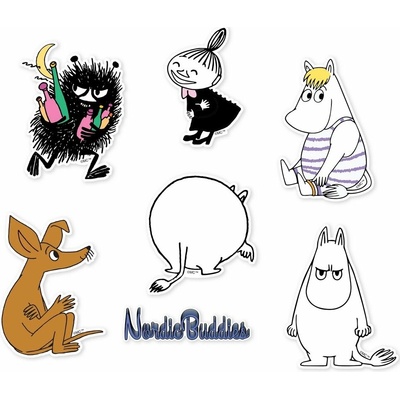 NordicBuddies Sada samolepek Moomin Friends 6 ks