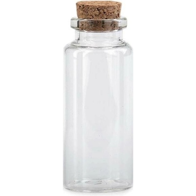 Skleněná lahvička s korkem 30x70 mm transparent 12 lahv.