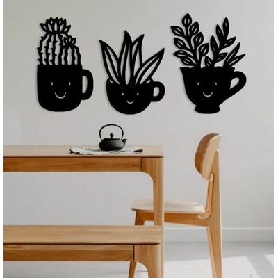 Dekorace na zed do kuchyně KVĚTINY 3ks - 40x80 cm