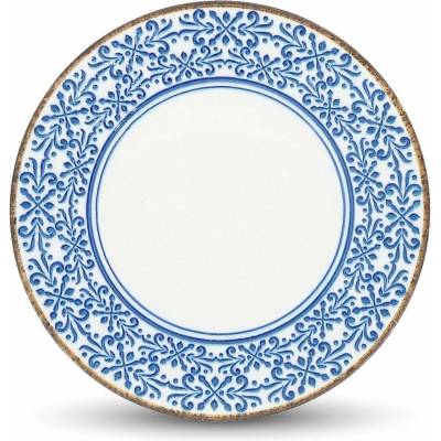 BonBistro Biely/modrý porcelánový tanier ø 25 cm Azul