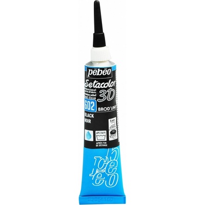Pébéo Setacolor 3D Brod´line kontúrovacia farba na textil 20 ml 602 black