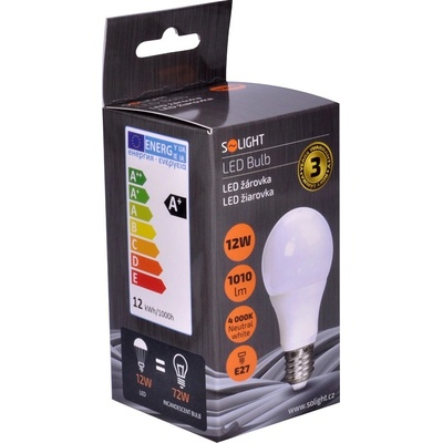 Solight LED žiarovka klasický tvar 12W E27 4000K 270° 1010lm