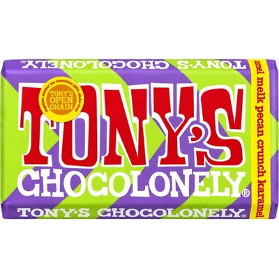 Tony’s Chocolonely mléčná čokoláda sušenky pekanové ořechy a karamel 180 g