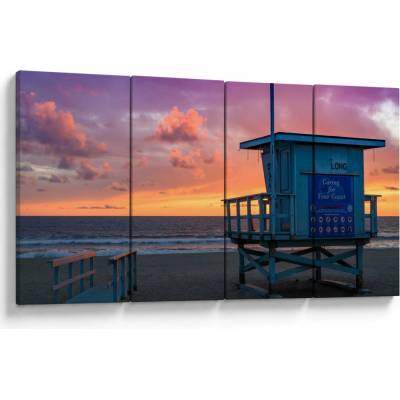 Obraz z pláže Santa Monica, štvordielne 160x80 cm