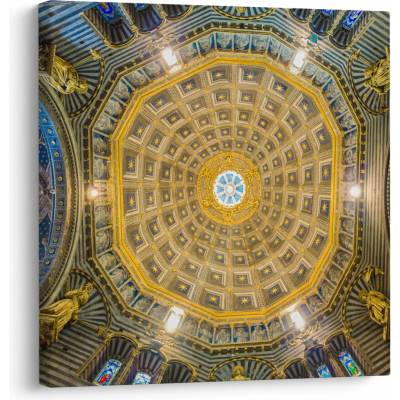 Obraz stropu Sienského kostela, jednodílný 70x70 cm
