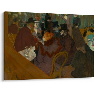Obraz - Henri de Toulouse-Lautrec, At the Moulin Rouge, reprodukcia, jednodielne 100x70 cm