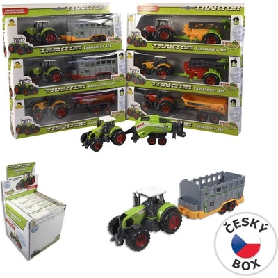 MaDe Farmářský set Traktor s vlečkou na skot 21 cm