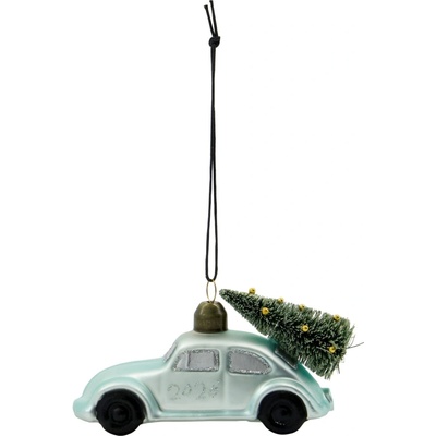 House Doctor Sklenená vianočná ozdoba Car Light Blue
