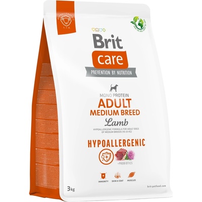 Brit Care Hypoallergenic Adult Medium Breed Lamb 3 kg