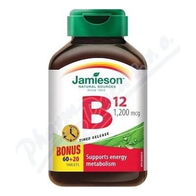 Jamieson B12 Vitamín 1200 µg s postupným uvoľňovaním 80 tabliet