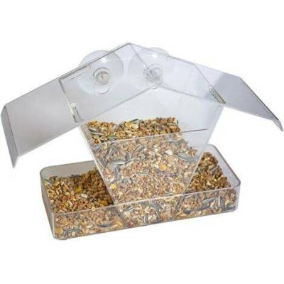 DuvoPlus Bilbao Krmítko pre vtáky na okno 24 x 9 x 15 cm priesvitné