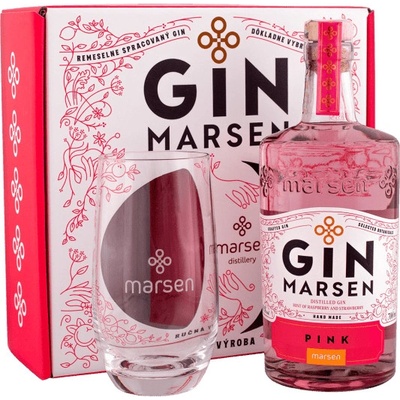 Marsen Gin Pink 38% 0,7 l (darčekové balenie s 1 pohárom)