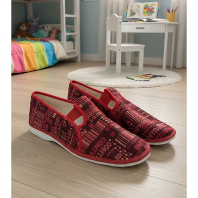 HP Čechtín Zatvorené ikonické papuče 555 GRAPHIC bordo