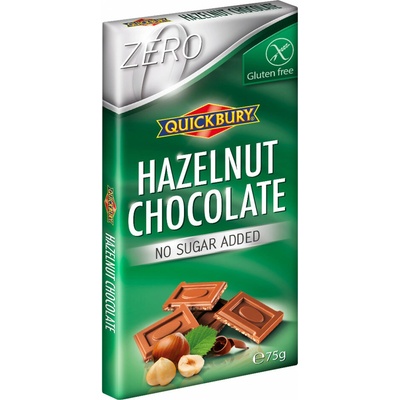 Quickbury Mléčná s lískovými oříšky bez cukru 75 g