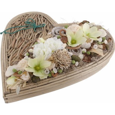 IKEBANA sušinová srdce veľké 63x17x63 HNEDO-ZELENÉ