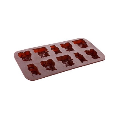 BANQUET Formičky na čokoládu silikonové CULINARIA Brown 20,4 x 10,5 cm, zvířátka