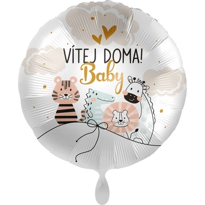 Premioloon Fóliový balón kruh Vítej Doma Baby
