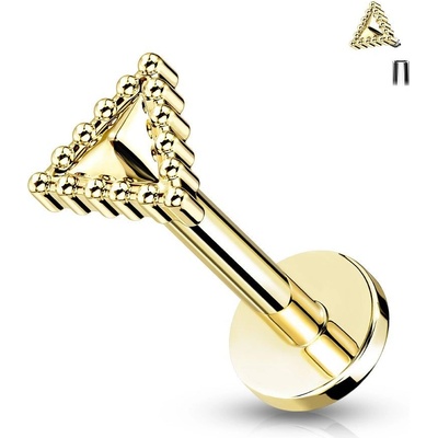 Šperky4U labreta cartilage piercing trojúhelník LB0037GD-1208