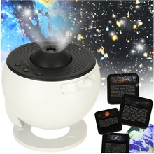 KIK Planetárium – hviezdny projektor LED USB, 12 diskov, otáčanie, časovač, nočná lampa