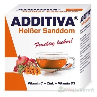 Additiva Horúci dúšok Rakytník Vitamín C + D3 + Zinok 10 vrecúšok