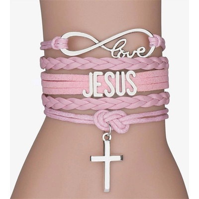CAB náramok Love Jesus ružový DZEB0081-pink