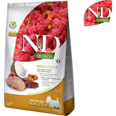 N&D Quinoa Dog Adult Mini Grain Free Skin & Coat Quail & Coconut 2,5 kg