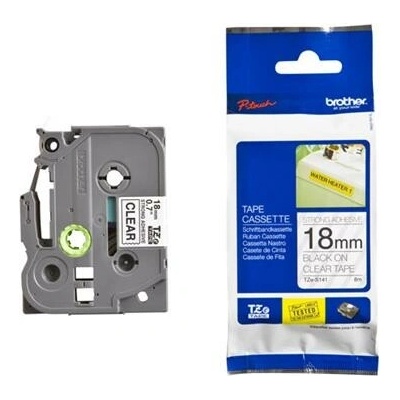 Páska Brother TZE-S141, 18mm, průsvitná/černá, adhezivní, laminovaná, délka 8m TZES141