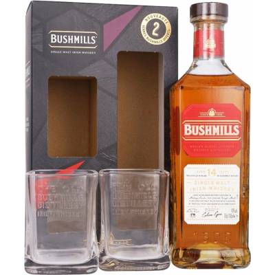Bushmills 14 let 40% 0,7 l (dárkové balení 2 skleničky)