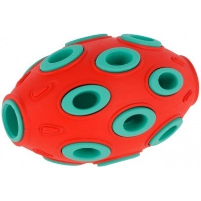 ToyFastic Míč na pamlsky červenomodrý 12 x 7,5 cm