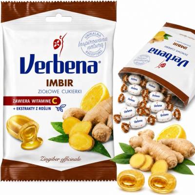 Verbena Bylinkové cukríky Zázvor 60 g