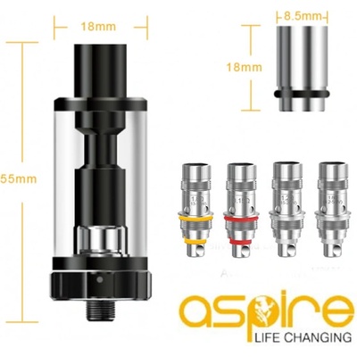 Aspire K3 BVC clearomizer 2 ml stříbrný