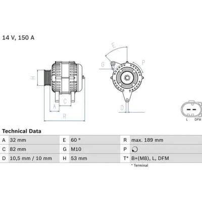 BOSCH Alternátor BO 0986047140