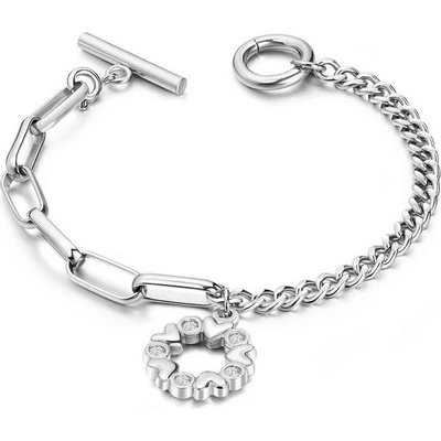 Victoria Filippi Stainless Steel Ocelový se zirkony Luzzia chirurgická ocel srdíčko NRB17101-2/40 stříbrná