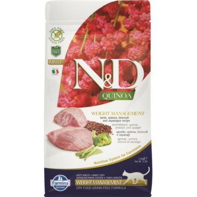 N&D GF Quinoa CAT Weight Mngmnt Lamb & Broccoli 5 kg